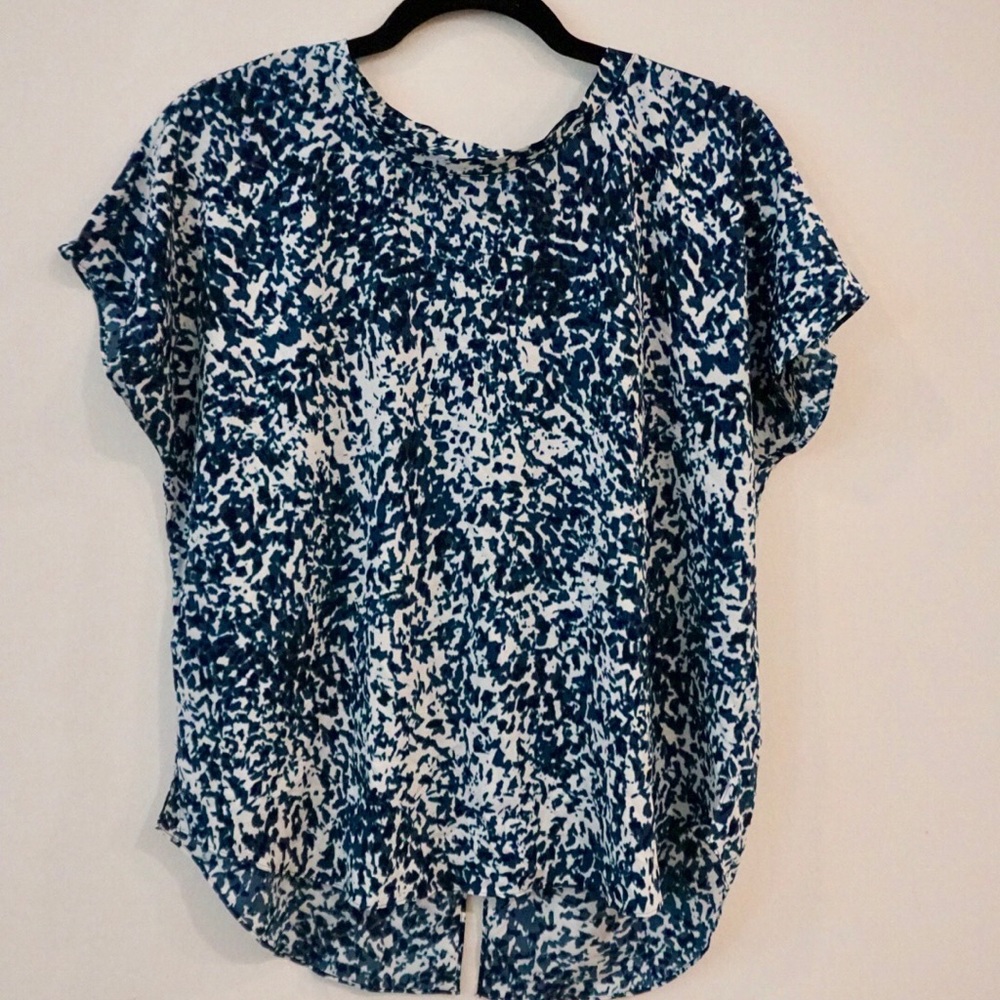 Blue and White floral blouse